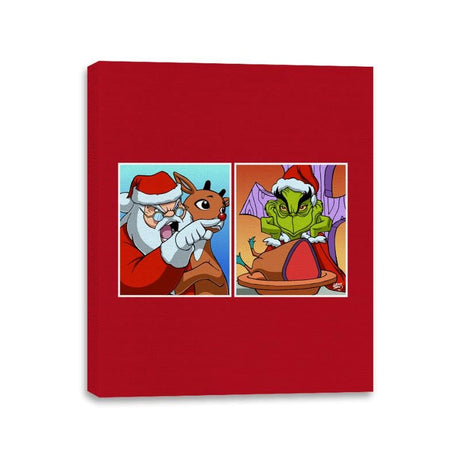 Santa Yelling - Canvas Wraps Canvas Wraps RIPT Apparel 11x14 / Red