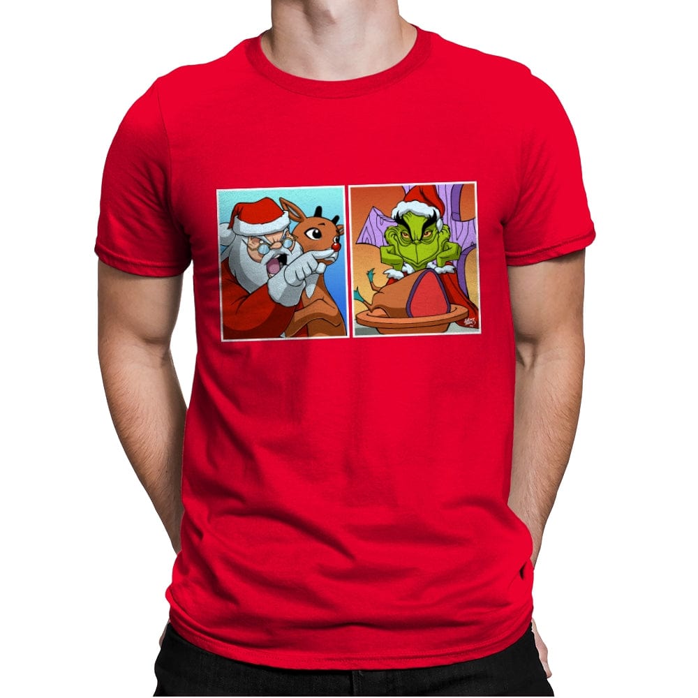 Santa Yelling - Mens Premium T-Shirts RIPT Apparel Small / Red