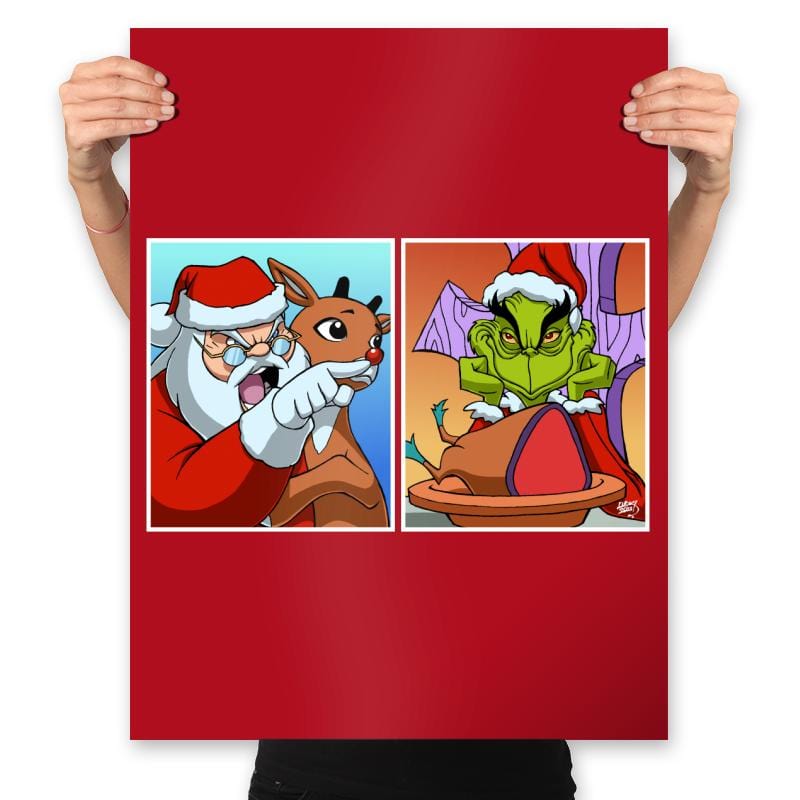 Santa Yelling - Prints Posters RIPT Apparel 18x24 / Red
