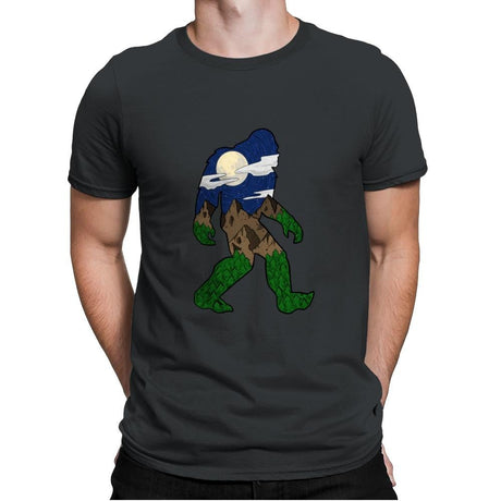 Sasquatch Night Sky - Mens Premium T-Shirts RIPT Apparel Small / Heavy Metal