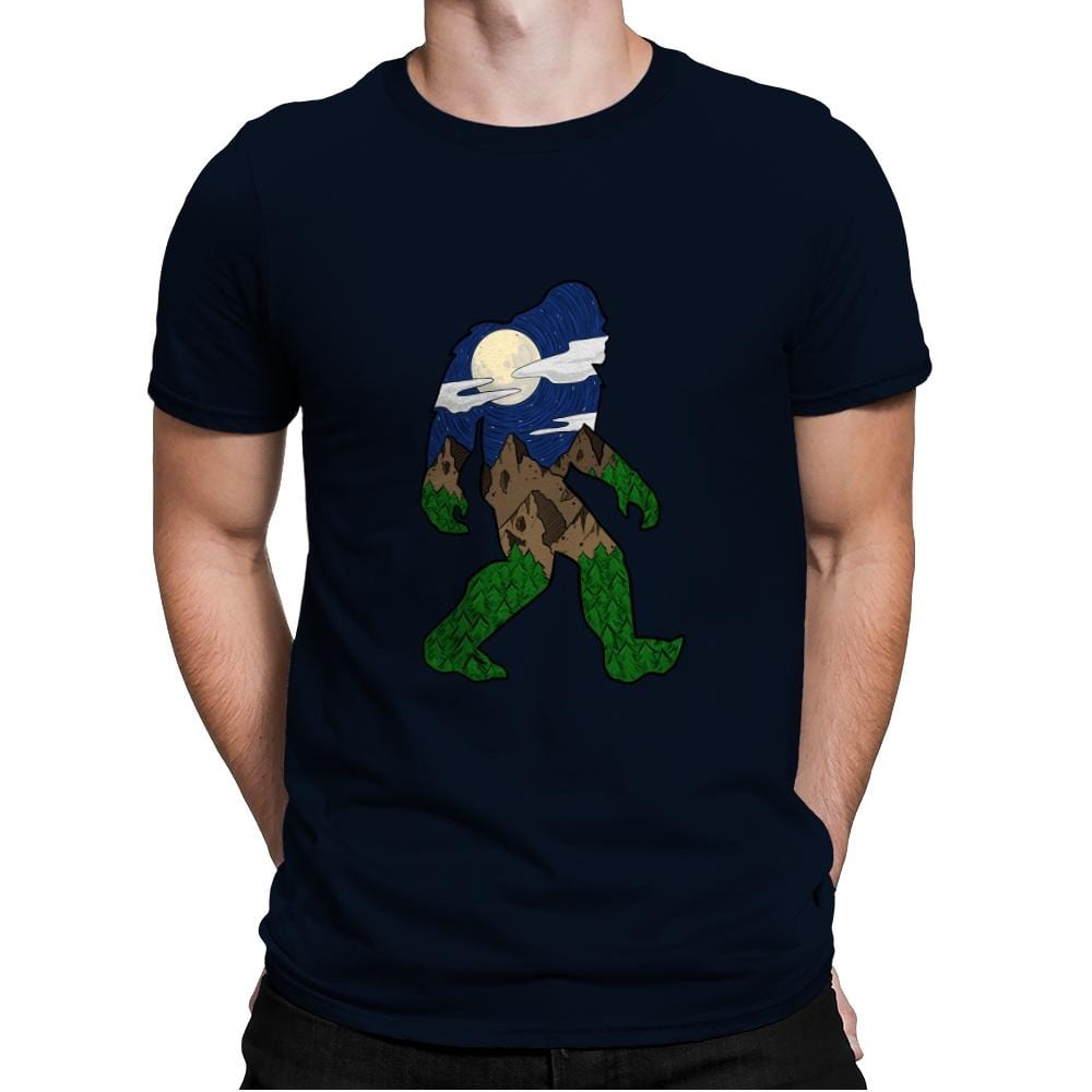 Sasquatch Night Sky - Mens Premium T-Shirts RIPT Apparel Small / Midnight Navy