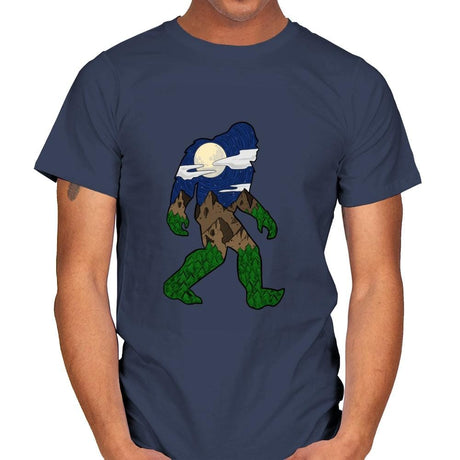 Sasquatch Night Sky - Mens T-Shirts RIPT Apparel Small / Navy