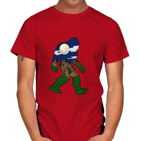 Sasquatch Night Sky - Mens T-Shirts RIPT Apparel Small / Red