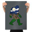 Sasquatch Night Sky - Prints Posters RIPT Apparel 18x24 / Charcoal