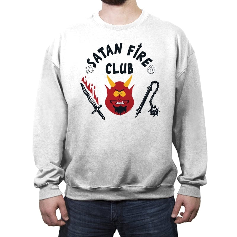 Satan Fire Club - Crew Neck Sweatshirt Crew Neck Sweatshirt RIPT Apparel Small / White