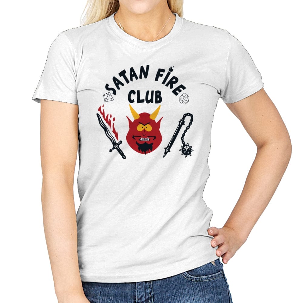 Satan Fire Club - Womens T-Shirts RIPT Apparel Small / White