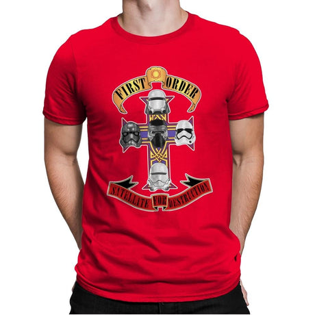 SATELLITE FOR DESTRUCTION - Record Collector - Mens Premium T-Shirts RIPT Apparel Small / Red