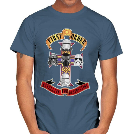 SATELLITE FOR DESTRUCTION - Record Collector - Mens T-Shirts RIPT Apparel Small / Indigo Blue