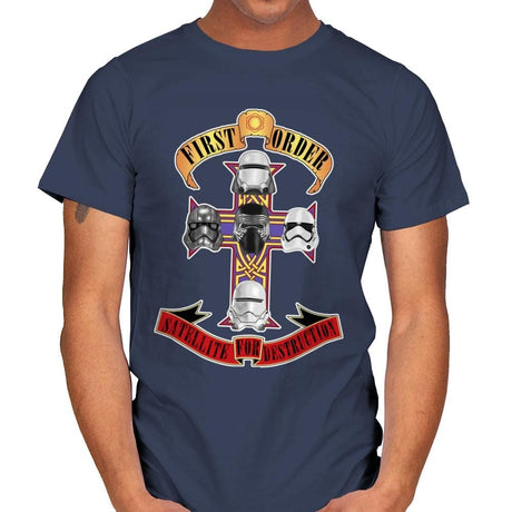SATELLITE FOR DESTRUCTION - Record Collector - Mens T-Shirts RIPT Apparel Small / Navy