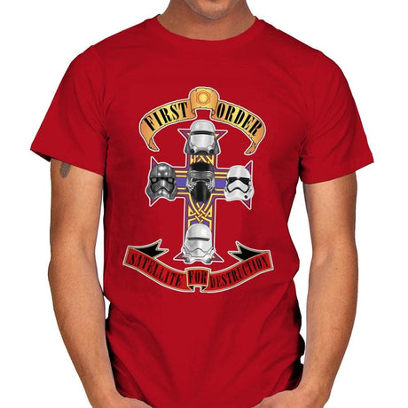 SATELLITE FOR DESTRUCTION - Record Collector - Mens T-Shirts RIPT Apparel Small / Red
