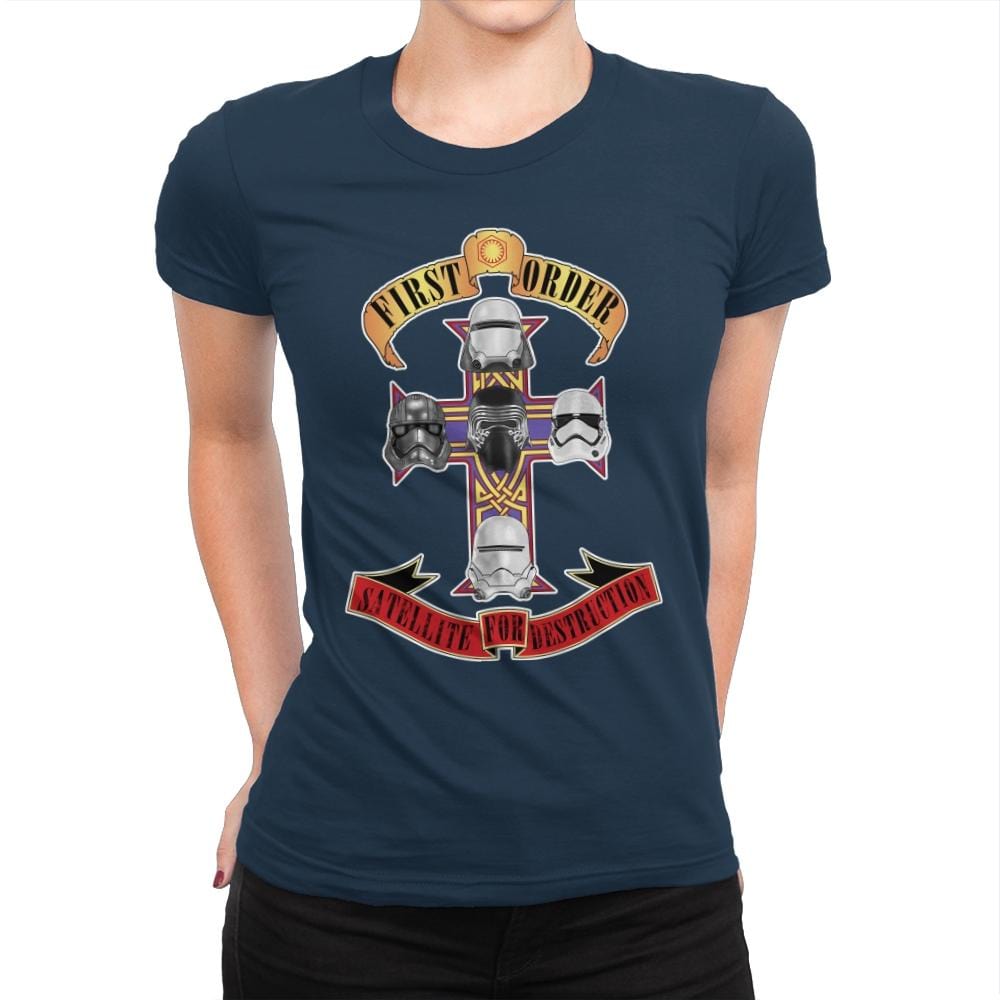 SATELLITE FOR DESTRUCTION - Record Collector - Womens Premium T-Shirts RIPT Apparel Small / Midnight Navy
