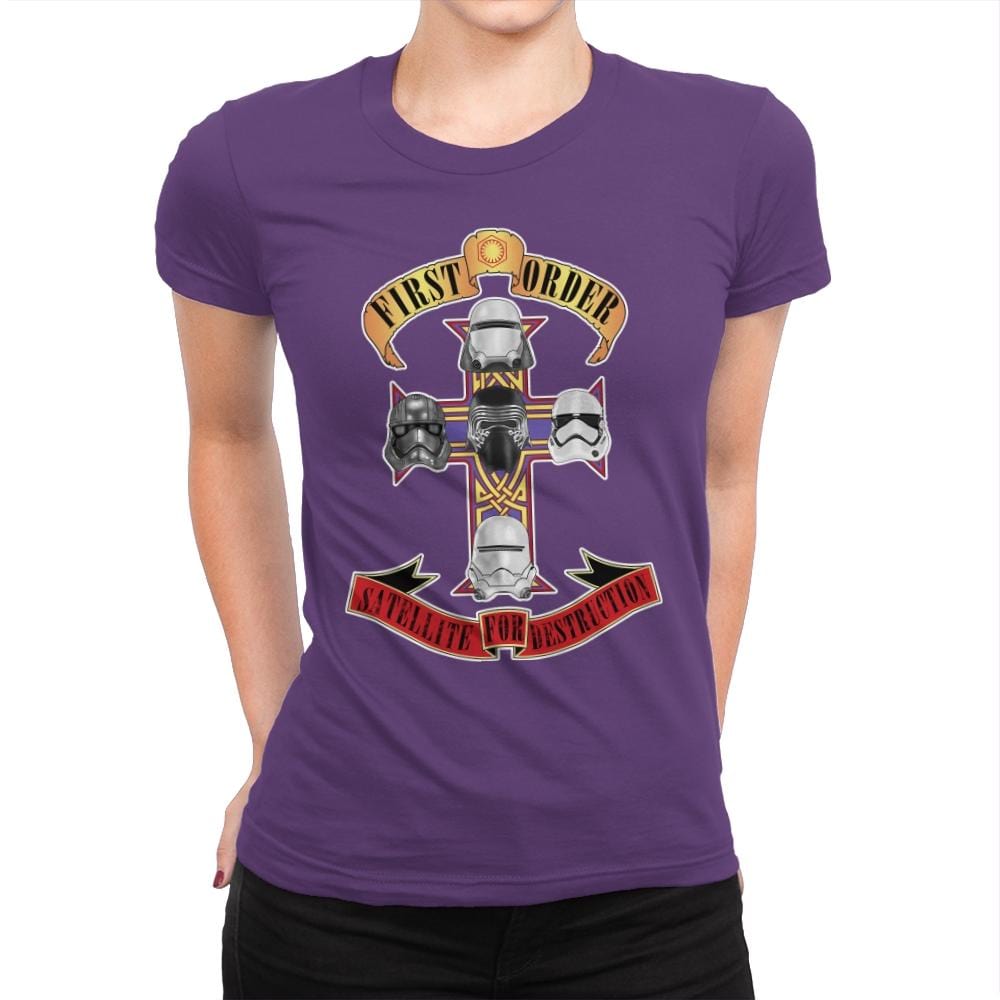 SATELLITE FOR DESTRUCTION - Record Collector - Womens Premium T-Shirts RIPT Apparel Small / Purple Rush
