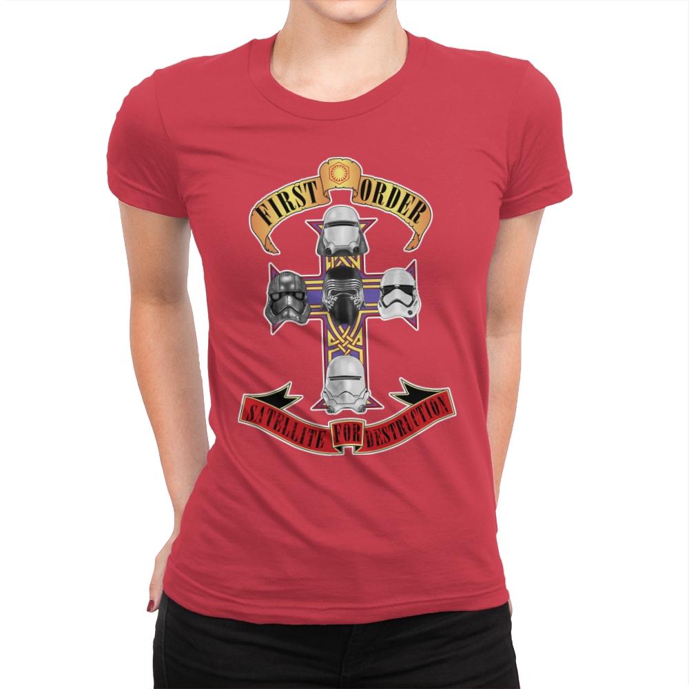 SATELLITE FOR DESTRUCTION - Record Collector - Womens Premium T-Shirts RIPT Apparel Small / Red
