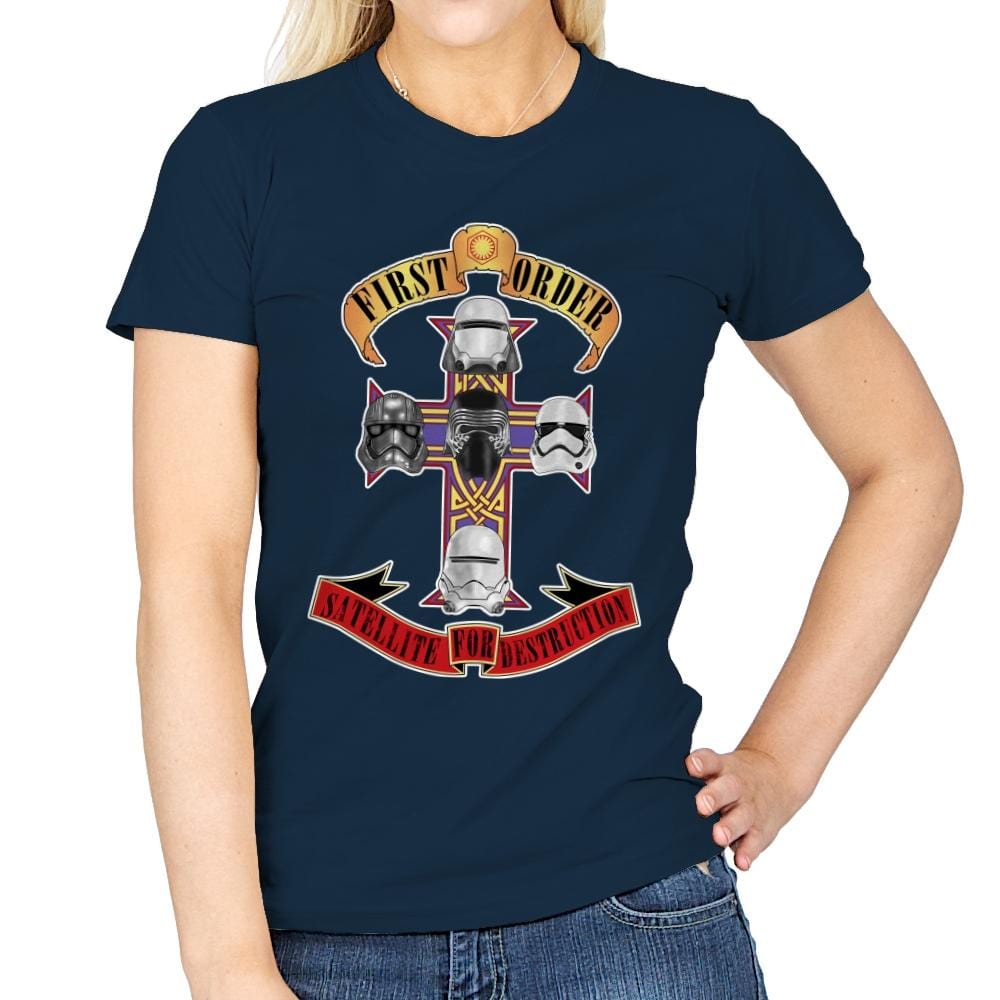 SATELLITE FOR DESTRUCTION - Record Collector - Womens T-Shirts RIPT Apparel Small / Navy
