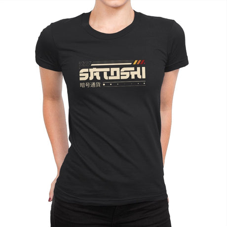 Satoshi Nakamoto - Womens Premium T-Shirts RIPT Apparel Small / Black