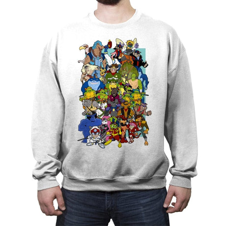 Saturday Morning Mutants - Crew Neck Sweatshirt Crew Neck Sweatshirt RIPT Apparel Small / White