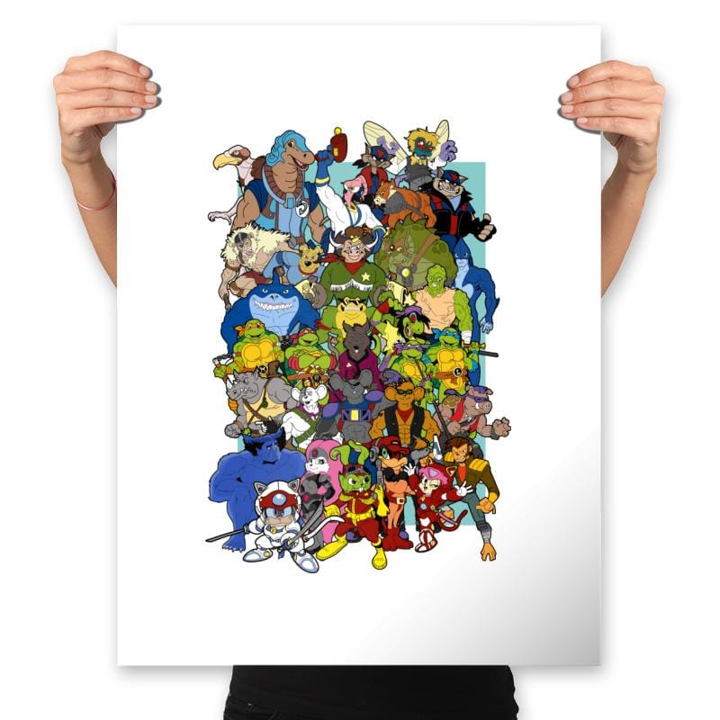 Saturday Morning Mutants - Prints Posters RIPT Apparel 18x24 / White
