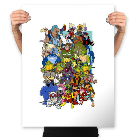 Saturday Morning Mutants - Prints Posters RIPT Apparel 18x24 / White