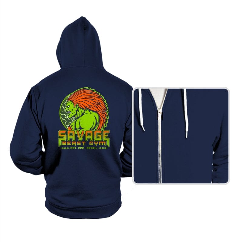 Savage Beast Gym - Hoodies Hoodies RIPT Apparel Small / Navy