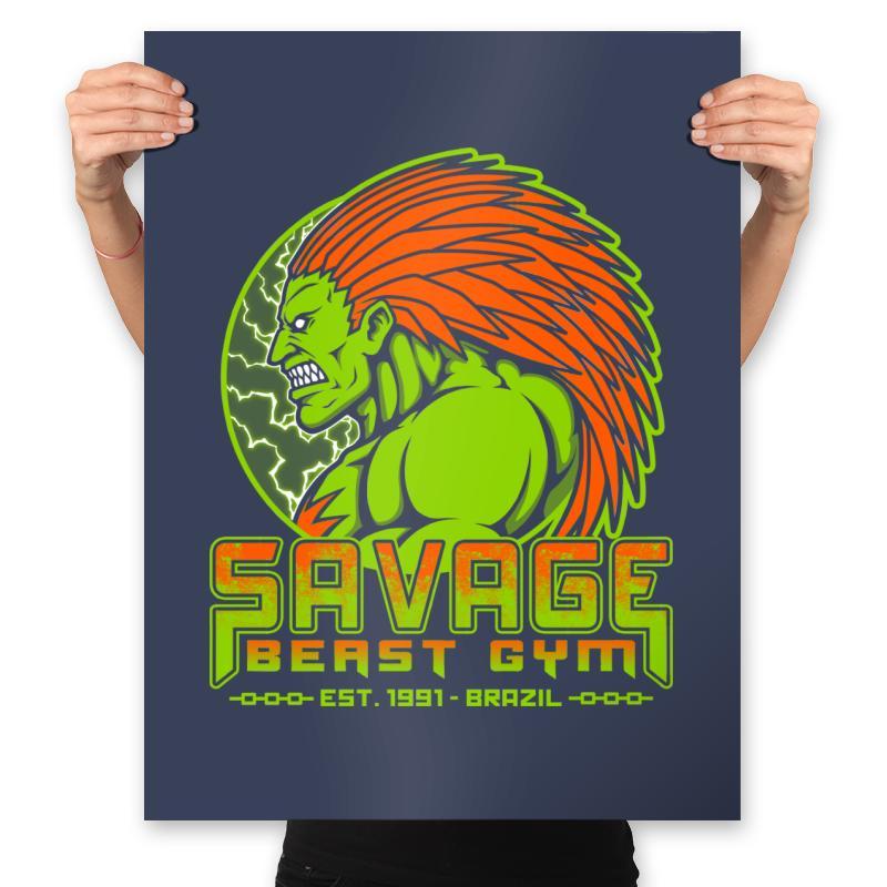 Savage Beast Gym - Prints Posters RIPT Apparel 18x24 / Navy