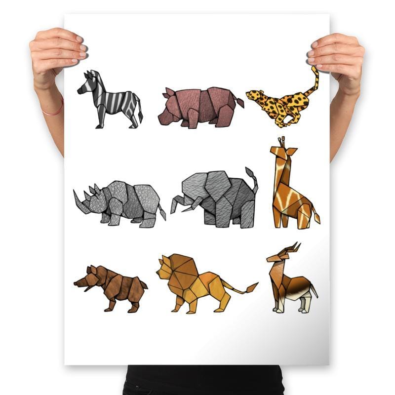 Savana Origami - Prints Posters RIPT Apparel 18x24 / White