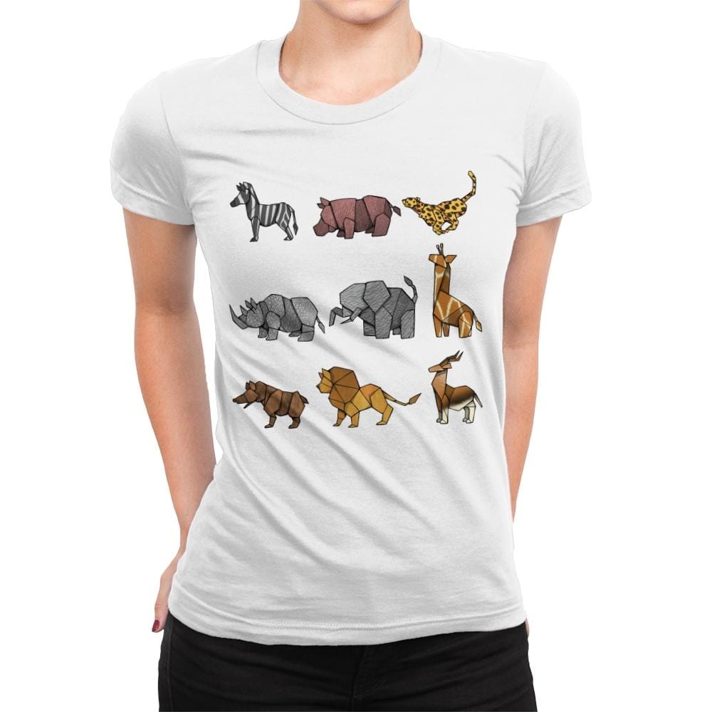 Savana Origami - Womens Premium T-Shirts RIPT Apparel Small / White