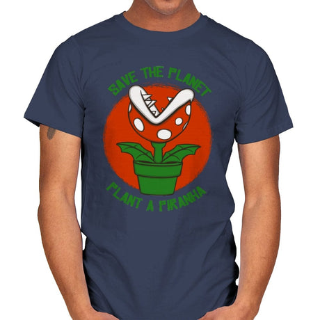Save the Planet - Mens T-Shirts RIPT Apparel Small / Navy