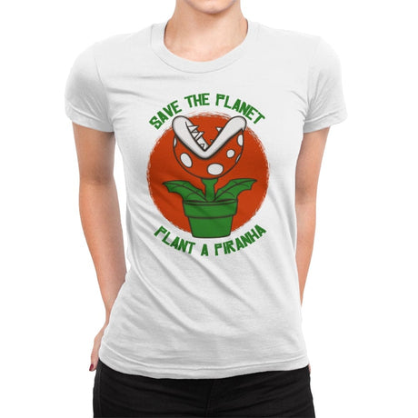 Save the Planet - Womens Premium T-Shirts RIPT Apparel Small / White