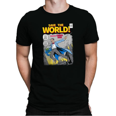 Save the World! Exclusive - Mens Premium T-Shirts RIPT Apparel Small / Black