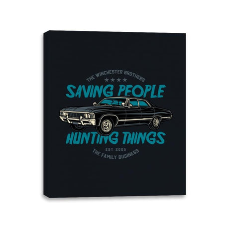 Saving People, Hunting things - Canvas Wraps Canvas Wraps RIPT Apparel 11x14 / Black