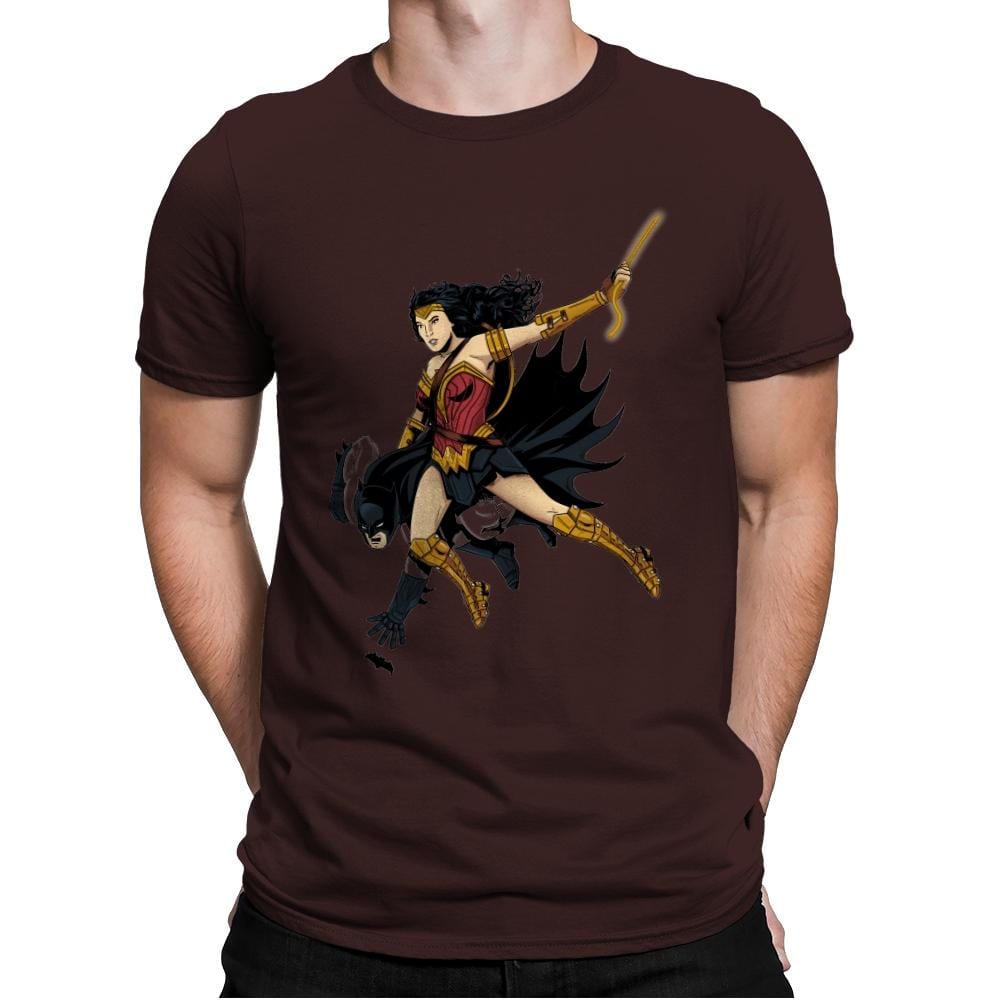 Saving the Batfleck Exclusive - Mens Premium T-Shirts RIPT Apparel Small / Dark Chocolate