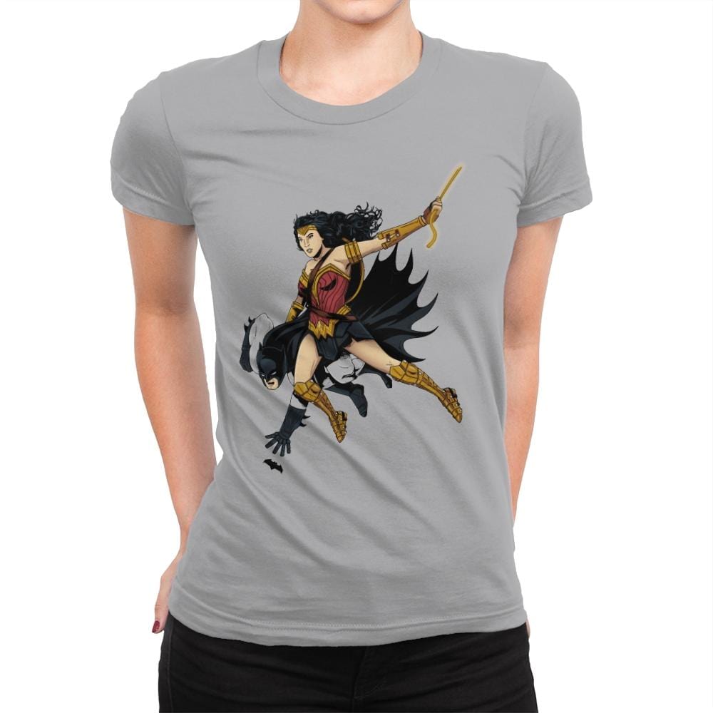 Saving the Batfleck Exclusive - Womens Premium T-Shirts RIPT Apparel Small / Heather Grey