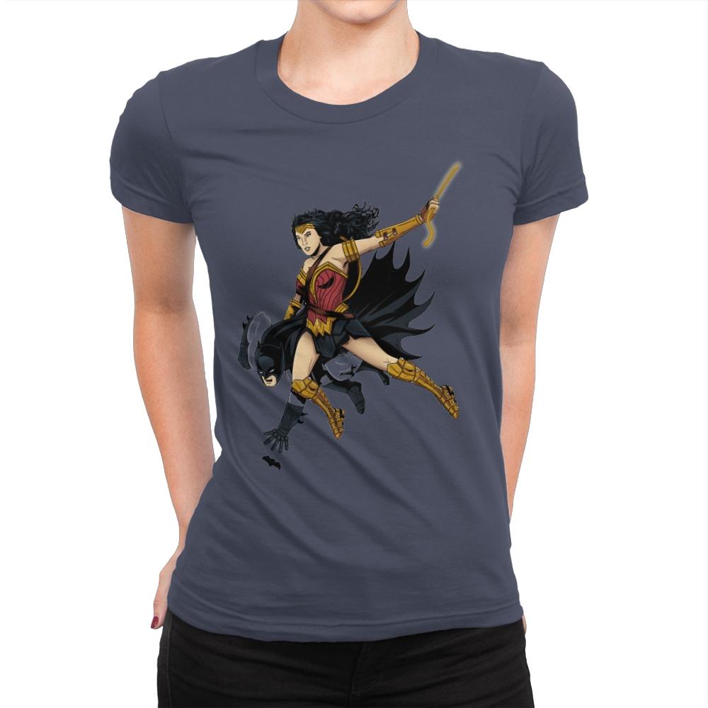 Saving the Batfleck Exclusive - Womens Premium T-Shirts RIPT Apparel Small / Indigo