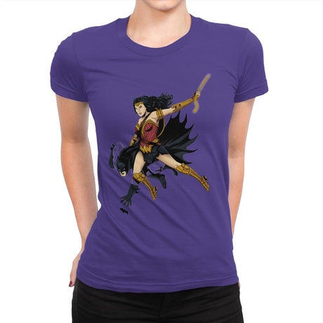 Saving the Batfleck Exclusive - Womens Premium T-Shirts RIPT Apparel Small / Purple Rush