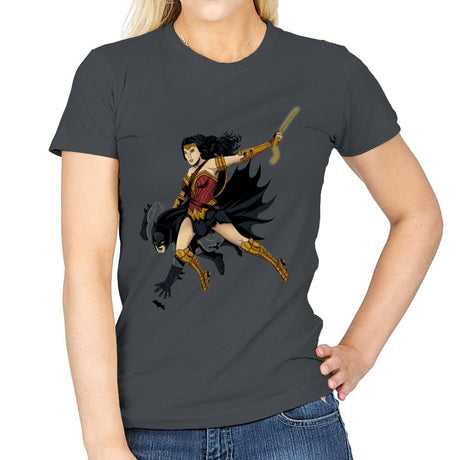 Saving the Batfleck Exclusive - Womens T-Shirts RIPT Apparel Small / Charcoal