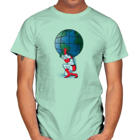 Saving the Planet - Mens T-Shirts RIPT Apparel Small / Mint Green