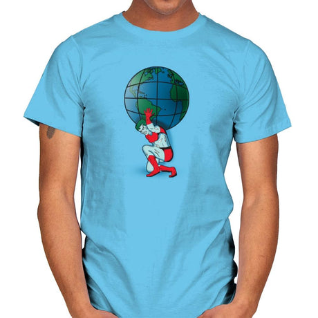 Saving the Planet - Mens T-Shirts RIPT Apparel Small / Sky
