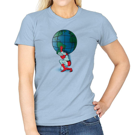 Saving the Planet - Womens T-Shirts RIPT Apparel Small / Light Blue