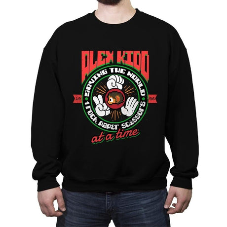 Saving the world - Crew Neck Sweatshirt Crew Neck Sweatshirt RIPT Apparel Small / Black