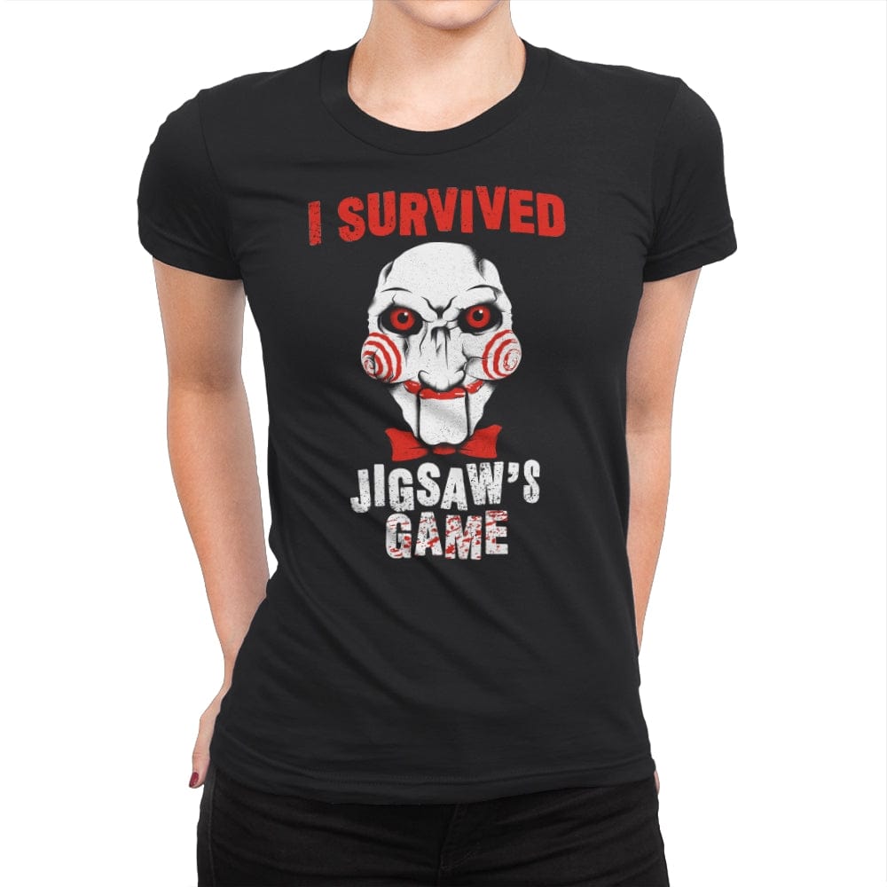 Saw Survivor - Womens Premium T-Shirts RIPT Apparel Small / Black