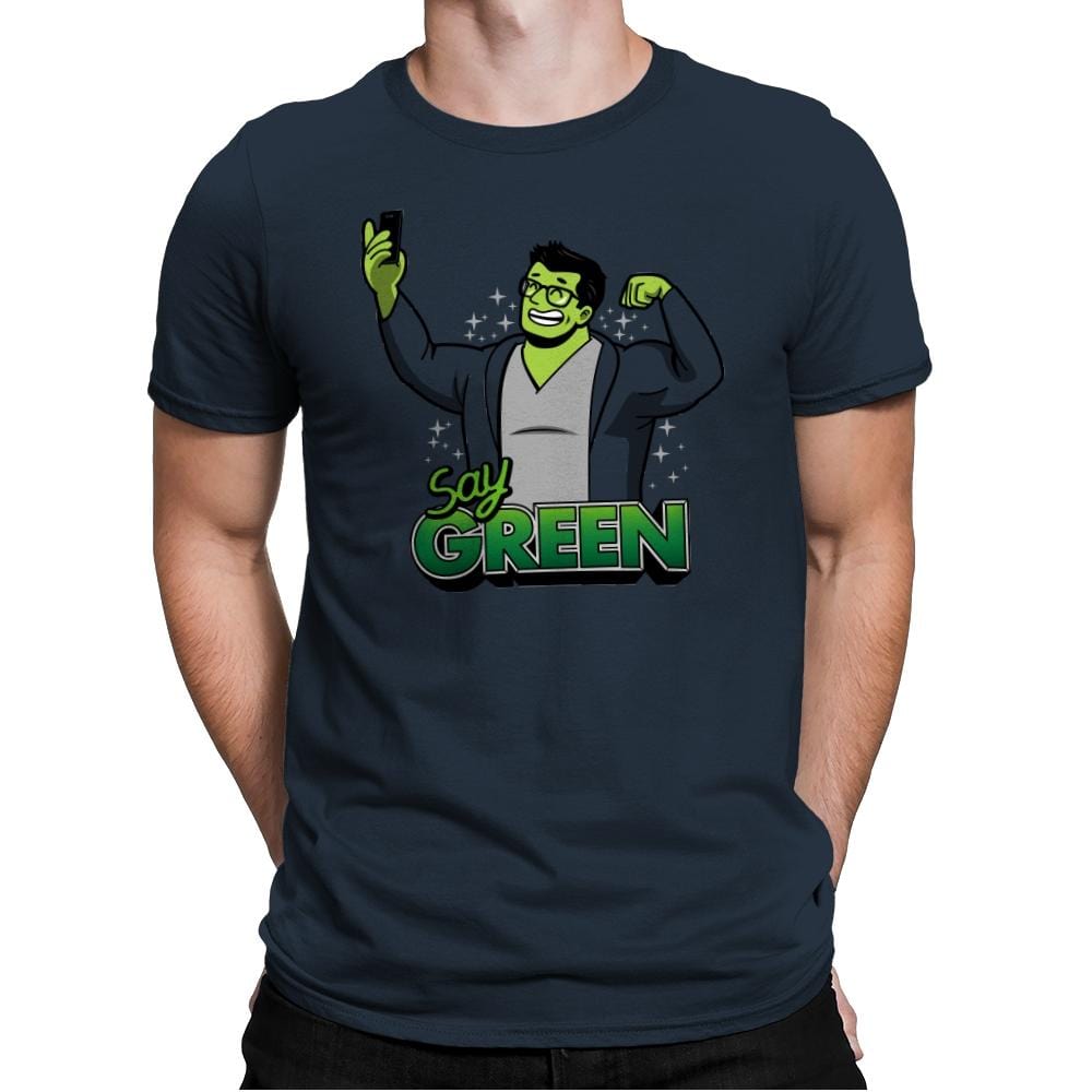 Say Green B - Mens Premium T-Shirts RIPT Apparel Small / Indigo