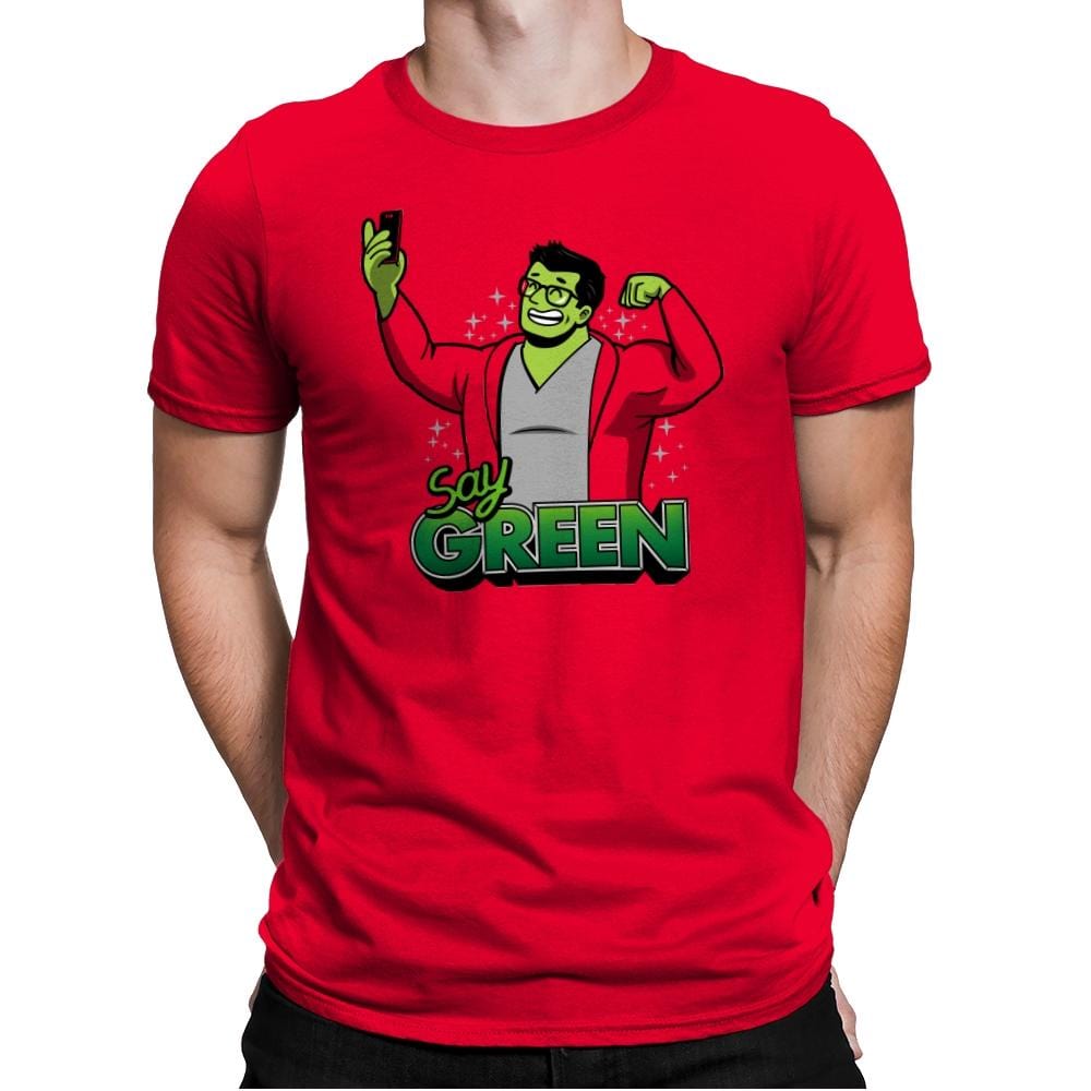 Say Green B - Mens Premium T-Shirts RIPT Apparel Small / Red