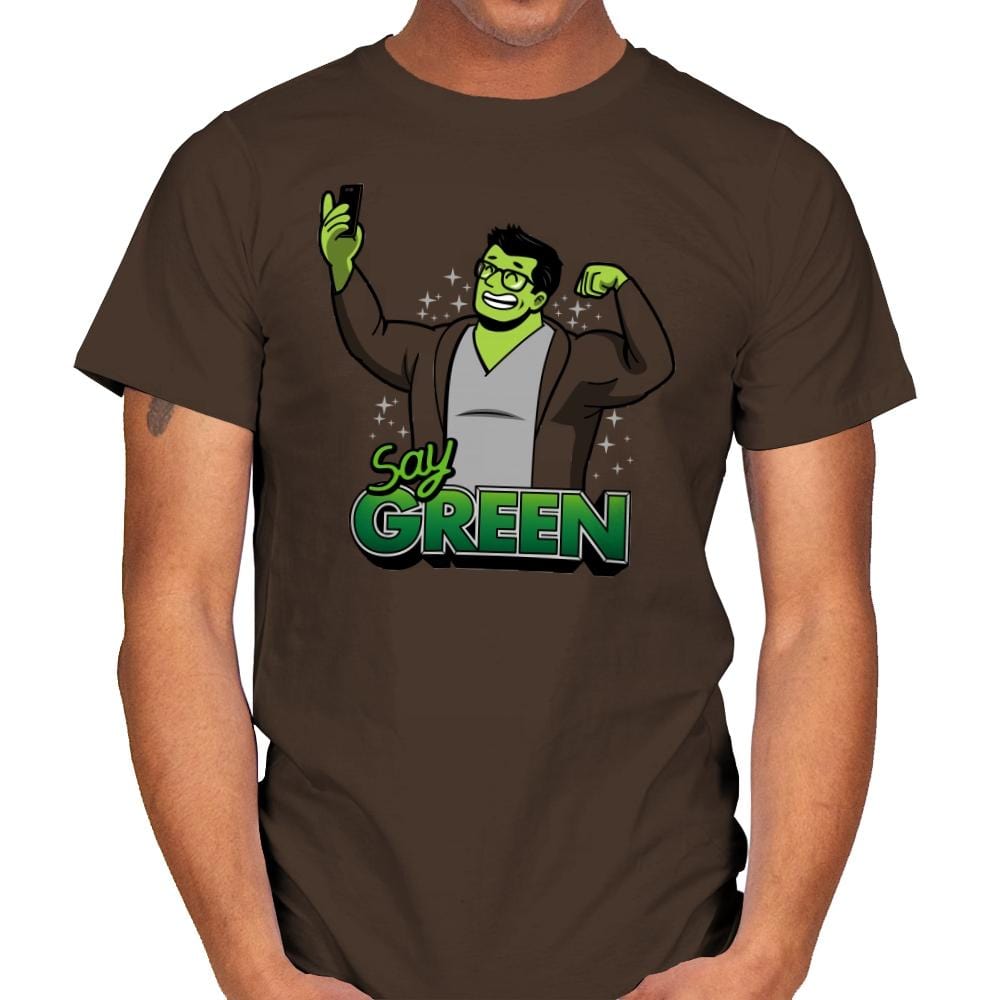 Say Green B - Mens T-Shirts RIPT Apparel Small / Dark Chocolate