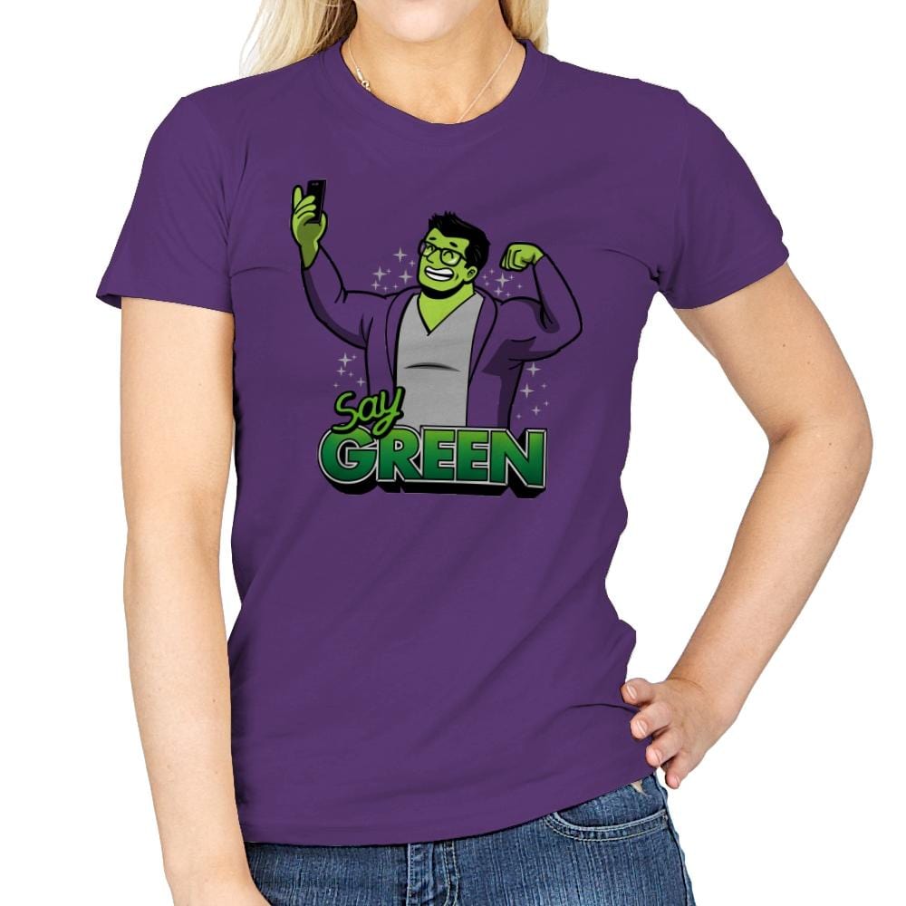 Say Green B - Womens T-Shirts RIPT Apparel Small / Purple