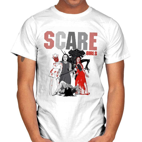 Scare Girls - Mens T-Shirts RIPT Apparel Small / White