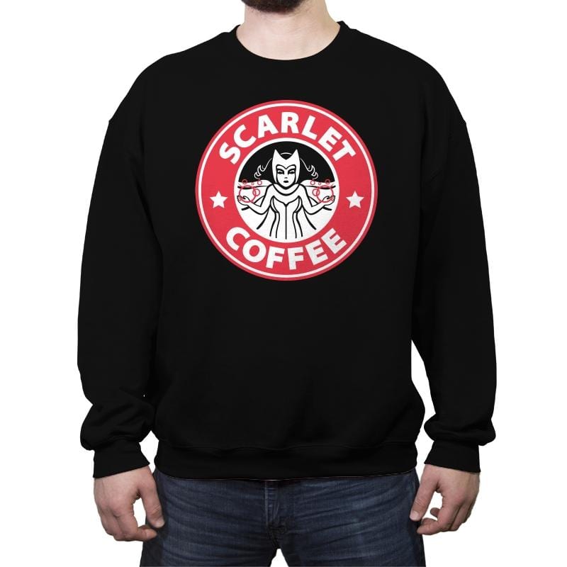 Scarlet Coffee - Crew Neck Sweatshirt Crew Neck Sweatshirt RIPT Apparel Small / Black