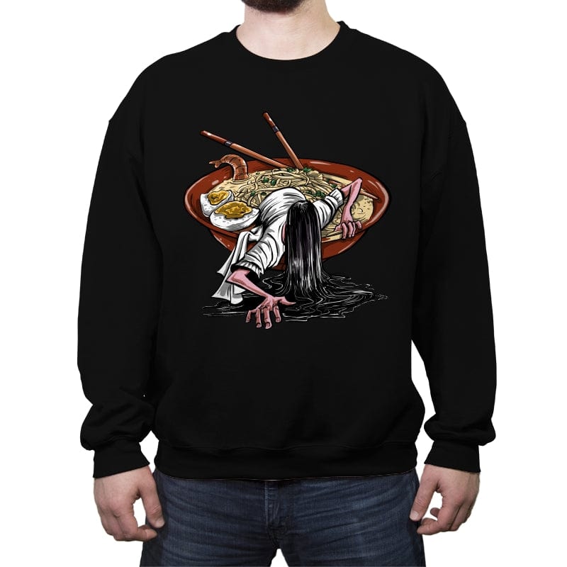 Scary Bowl - Crew Neck Sweatshirt Crew Neck Sweatshirt RIPT Apparel Small / Black