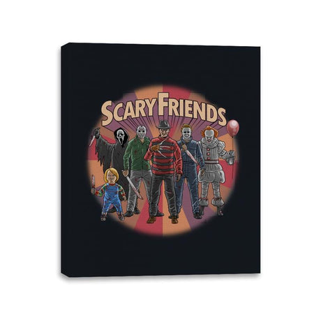 Scary Friends - Canvas Wraps Canvas Wraps RIPT Apparel 11x14 / Black