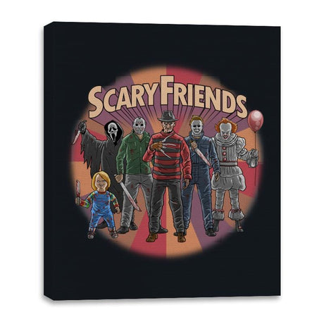 Scary Friends - Canvas Wraps Canvas Wraps RIPT Apparel 16x20 / Black