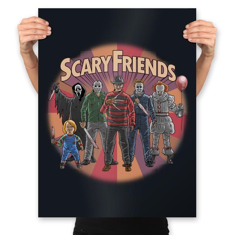 Scary Friends - Prints Posters RIPT Apparel 18x24 / Black
